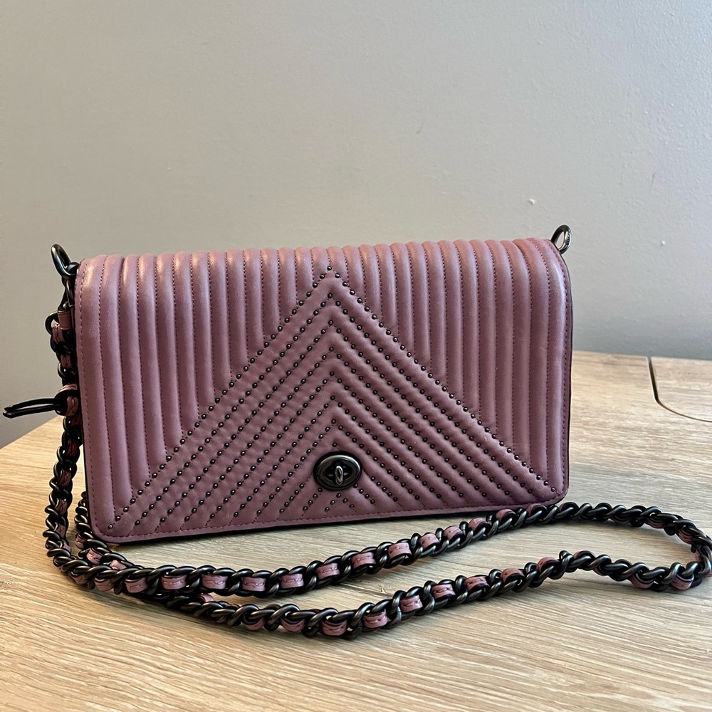 Coach Dinky Quilted Dusty Rose Shoulder Bag